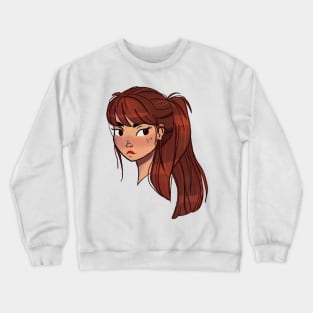 Pony tale girl illustration Crewneck Sweatshirt